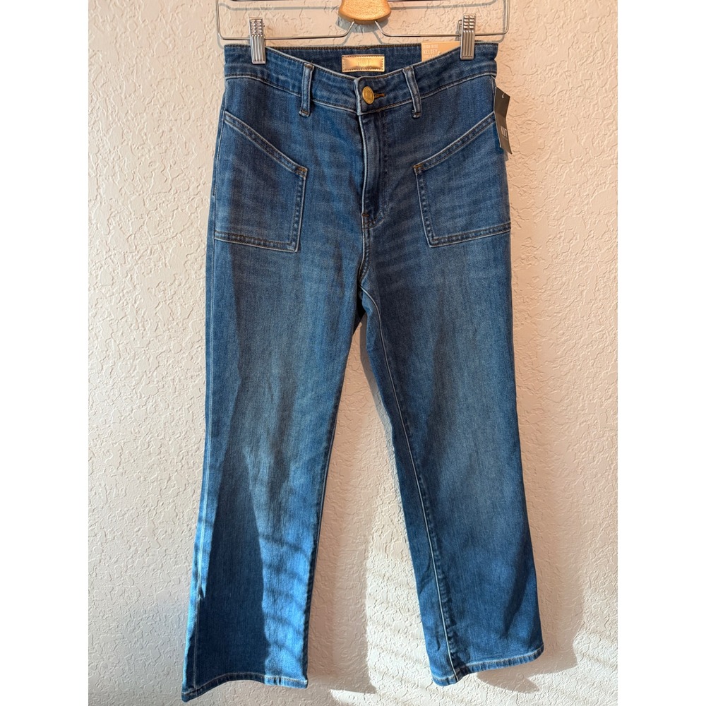KUT from the Kloth Kelsey Ankle Flare Jeans 2 Boho Retro Patch Pocket KP2076MA2